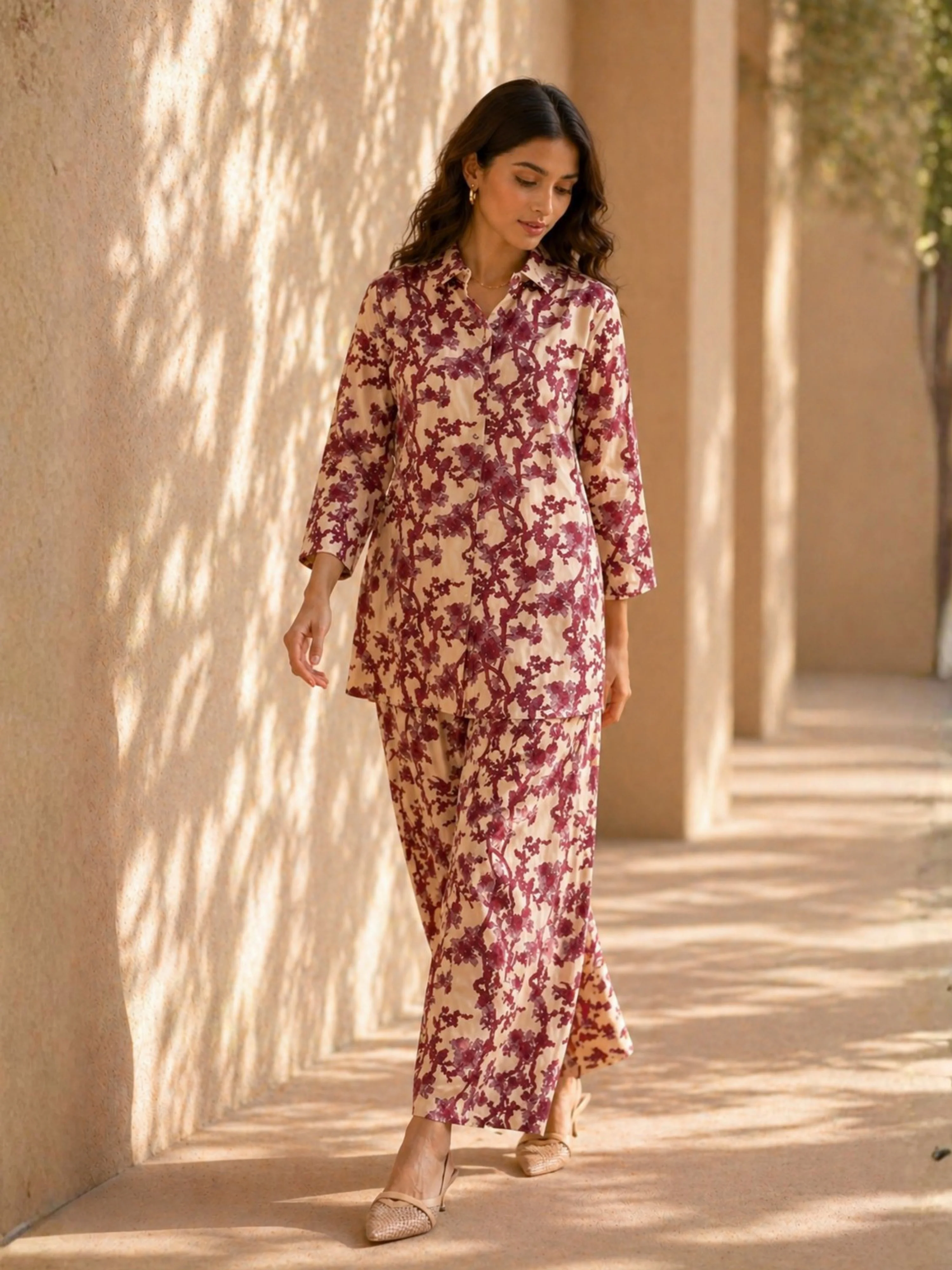 Tropical Purple Haze Collared Shirt Co-Ord Set - Image 4