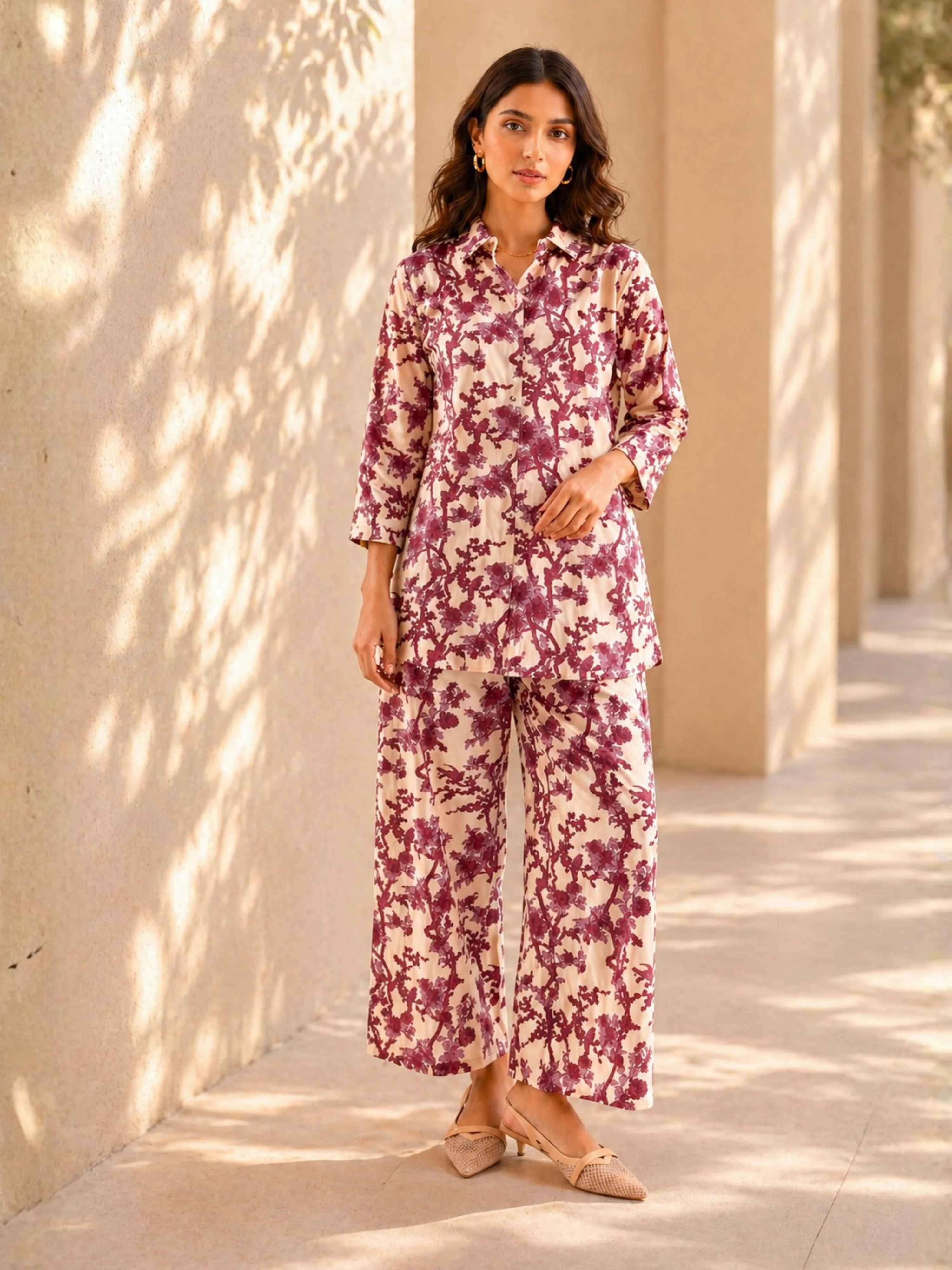 Tropical Purple Haze Collared Shirt Co-Ord Set - Image 6