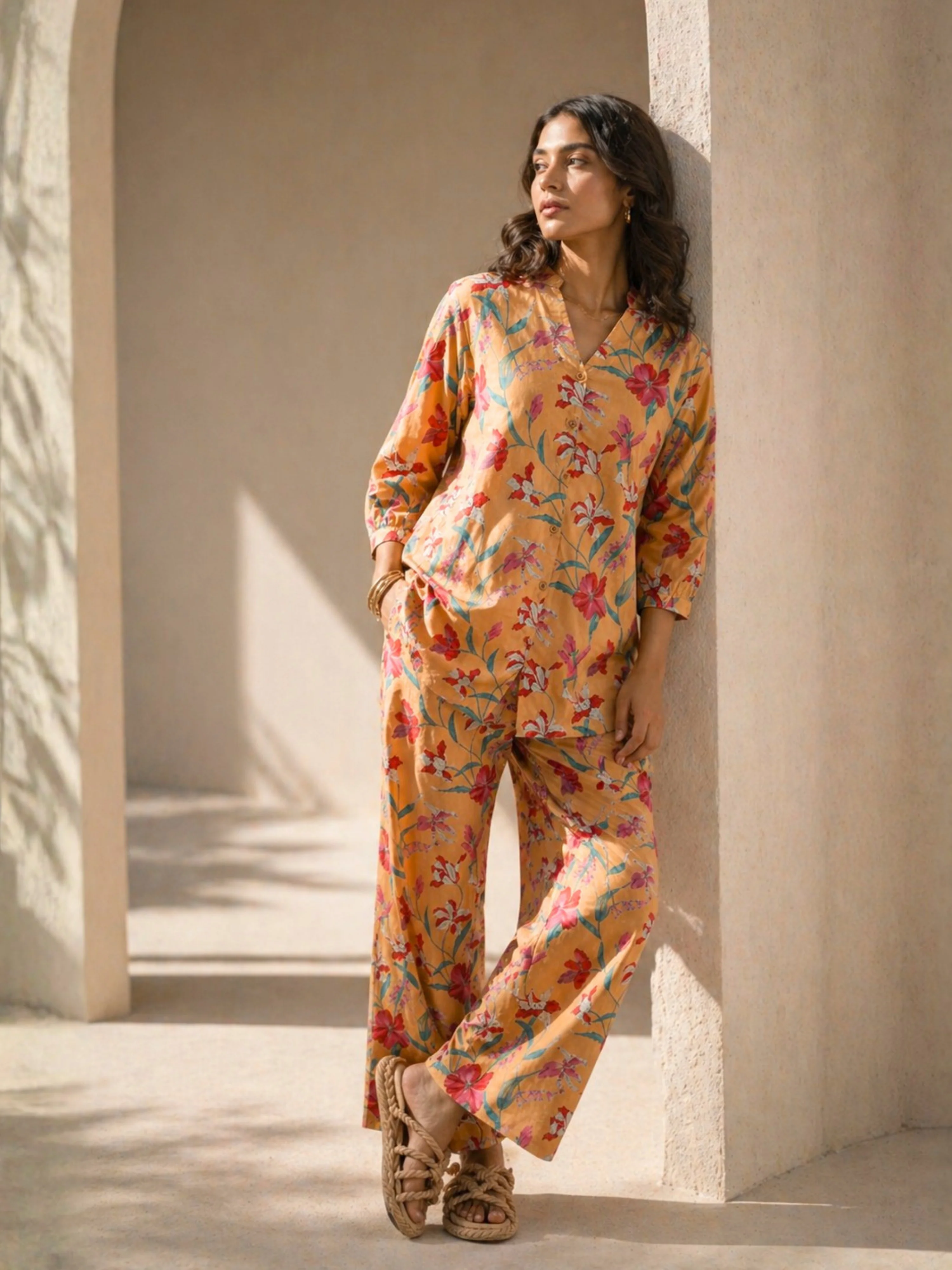 Tropical Sunset Pleated Back Co-Ord Set - Image 3