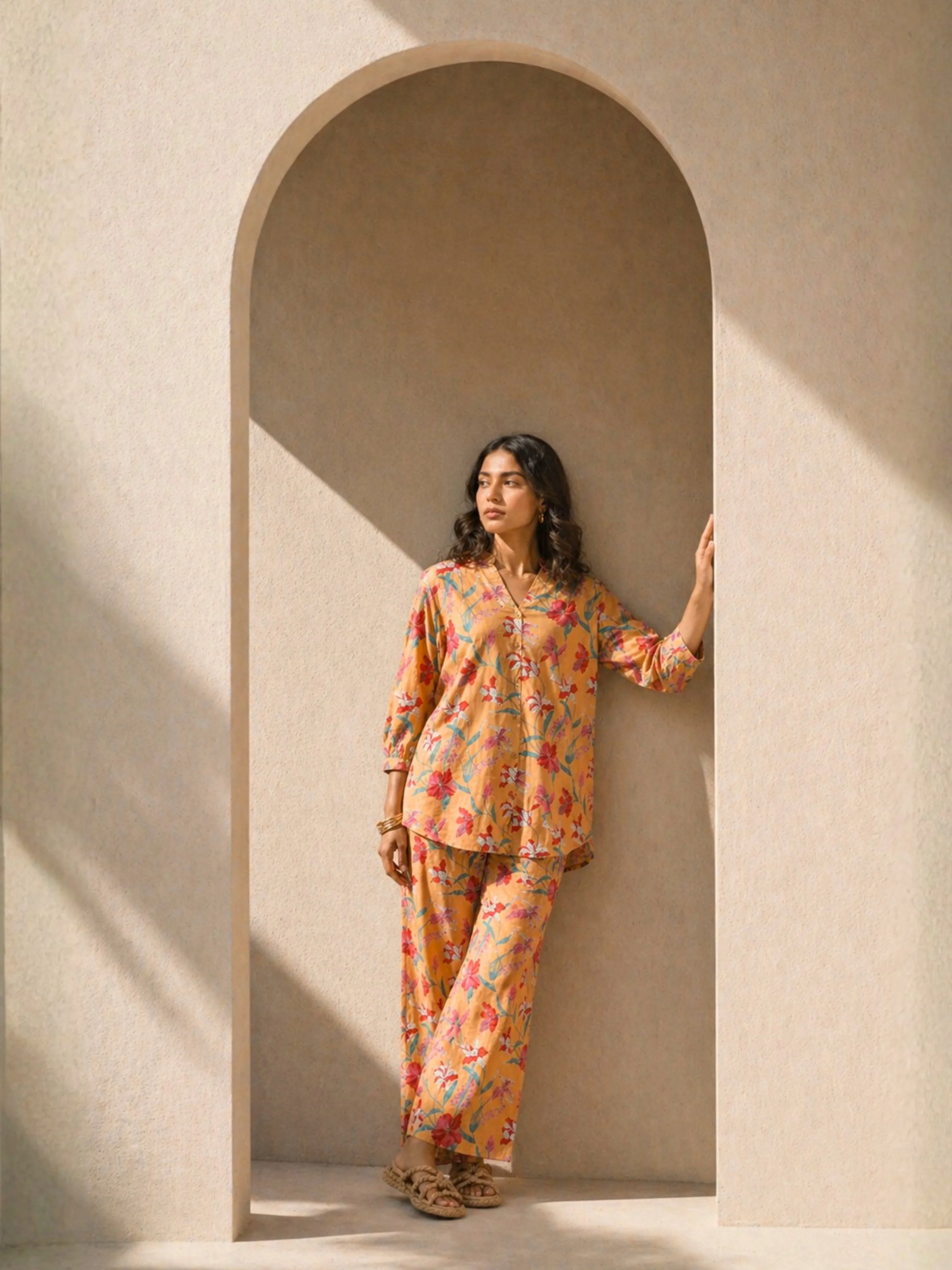 Tropical Sunset Pleated Back Co-Ord Set - Image 4