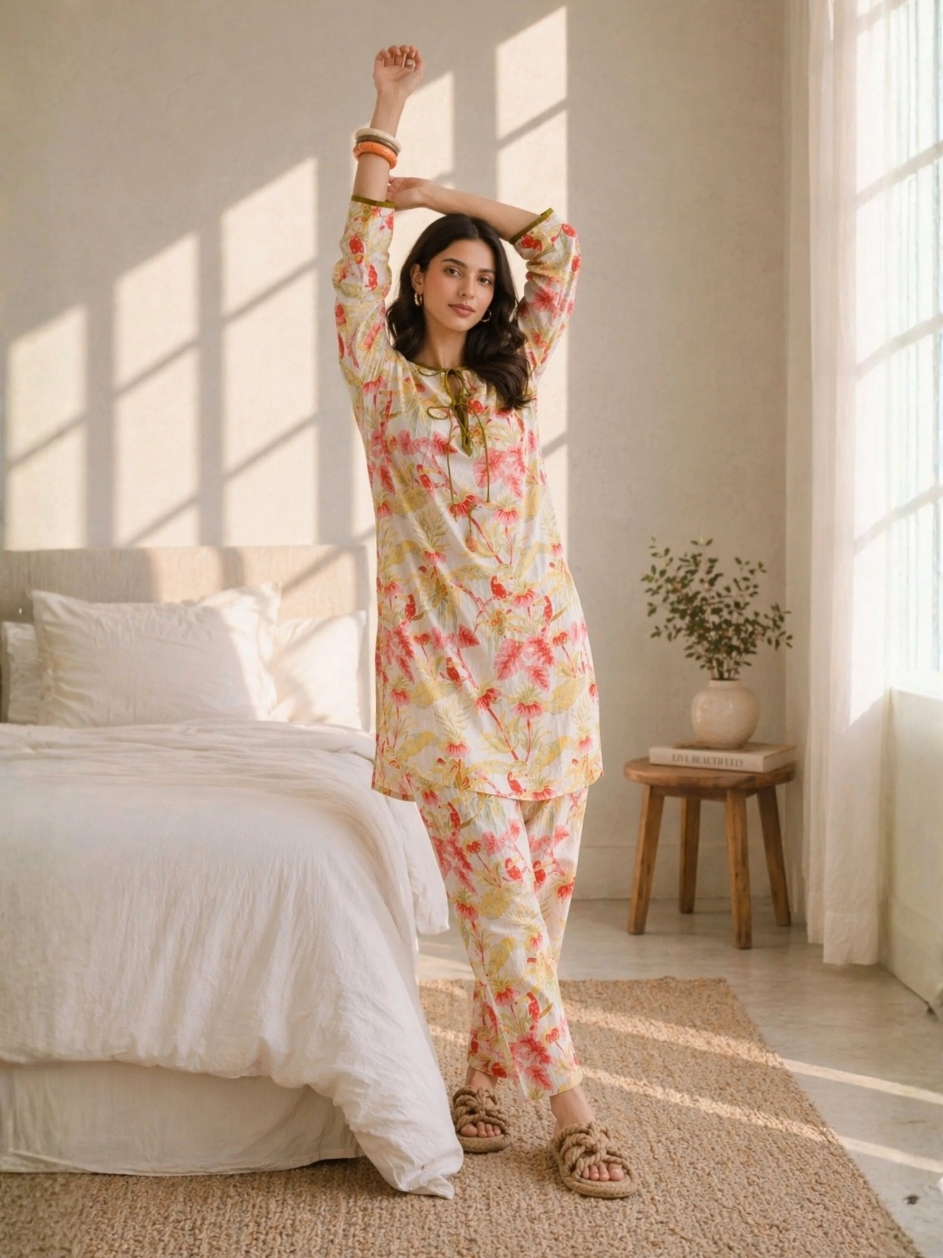 Tropical Vanilla Blossom Veil Dori Tie Co-Ord Set - Image 6