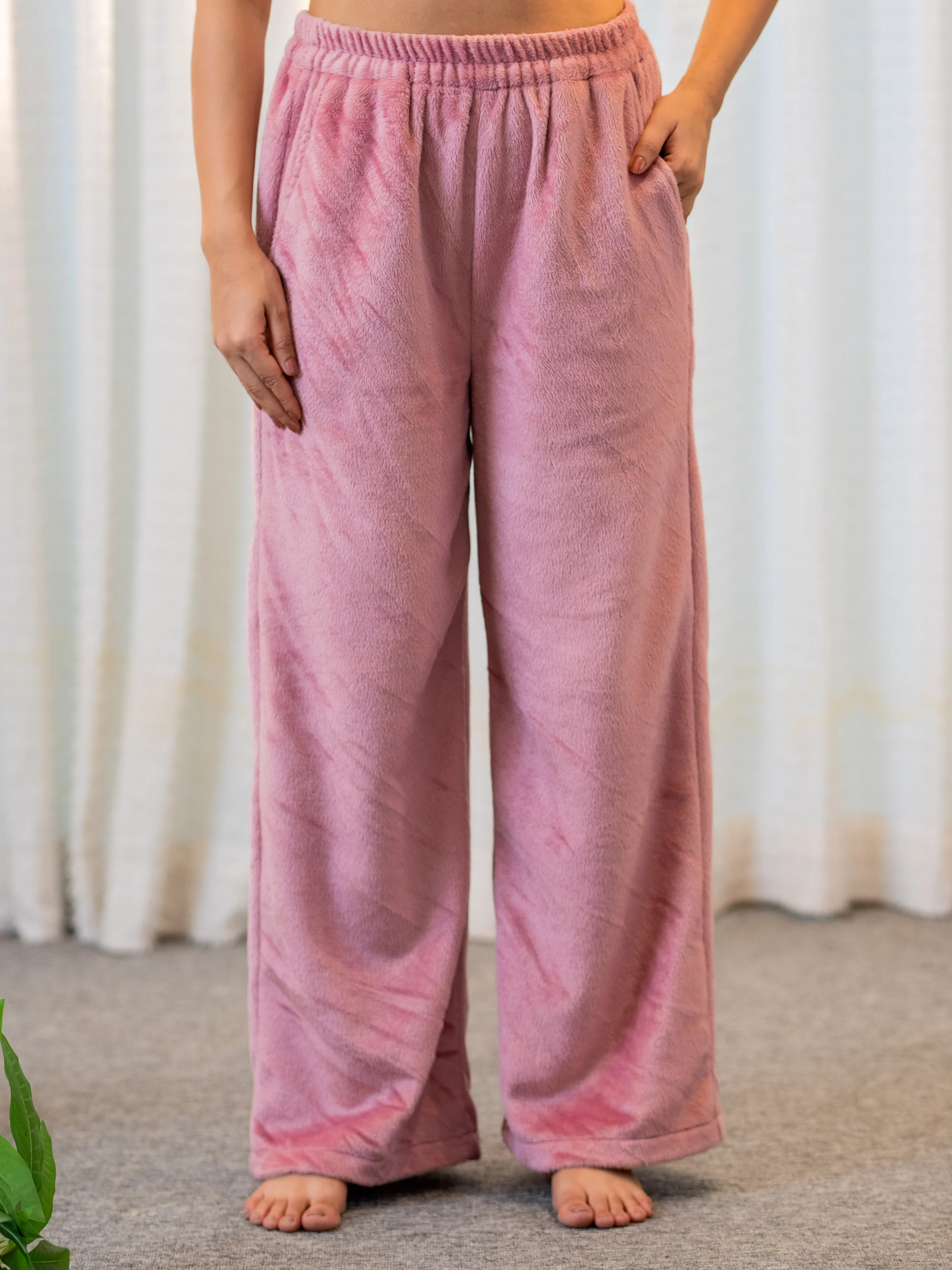V Neck Super Soft Candy Pink Long Kurta woollen Set - Image 9