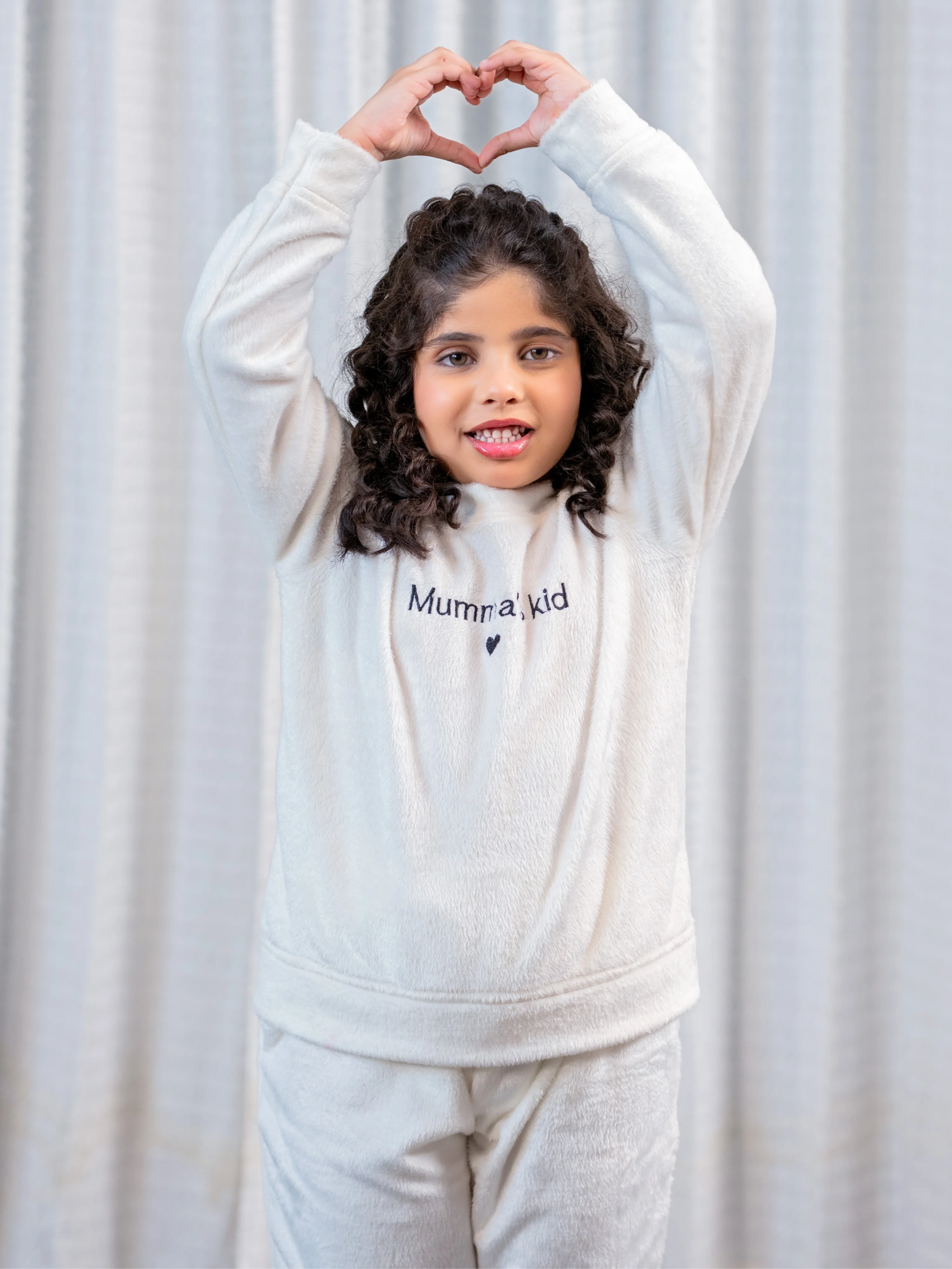 White Super Soft Unisex Kids Woollen Embroidered Sweatshirt Set - Image 10