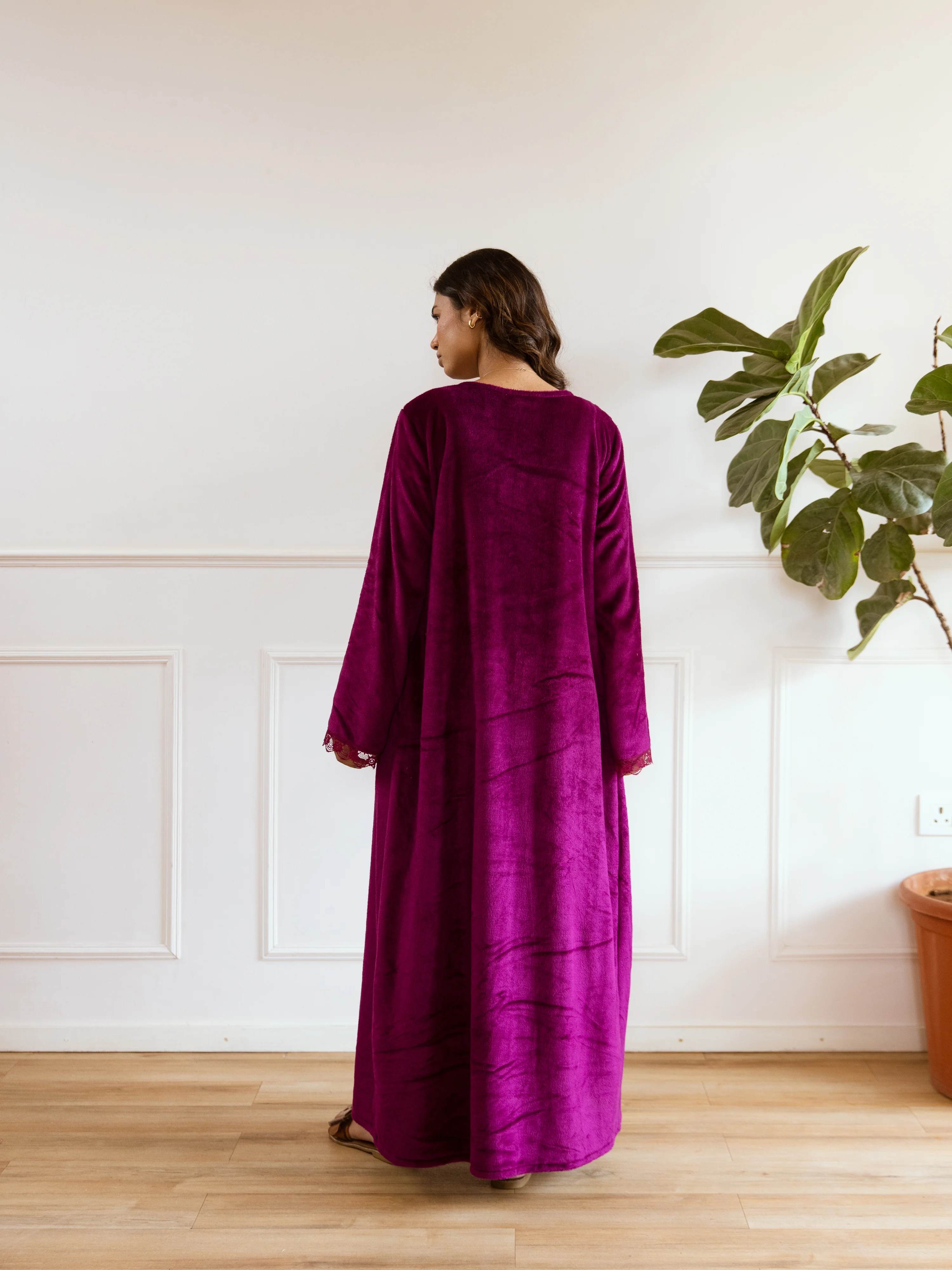 Wine Super Soft Woollen Maxi & Shrug Set - Image 11