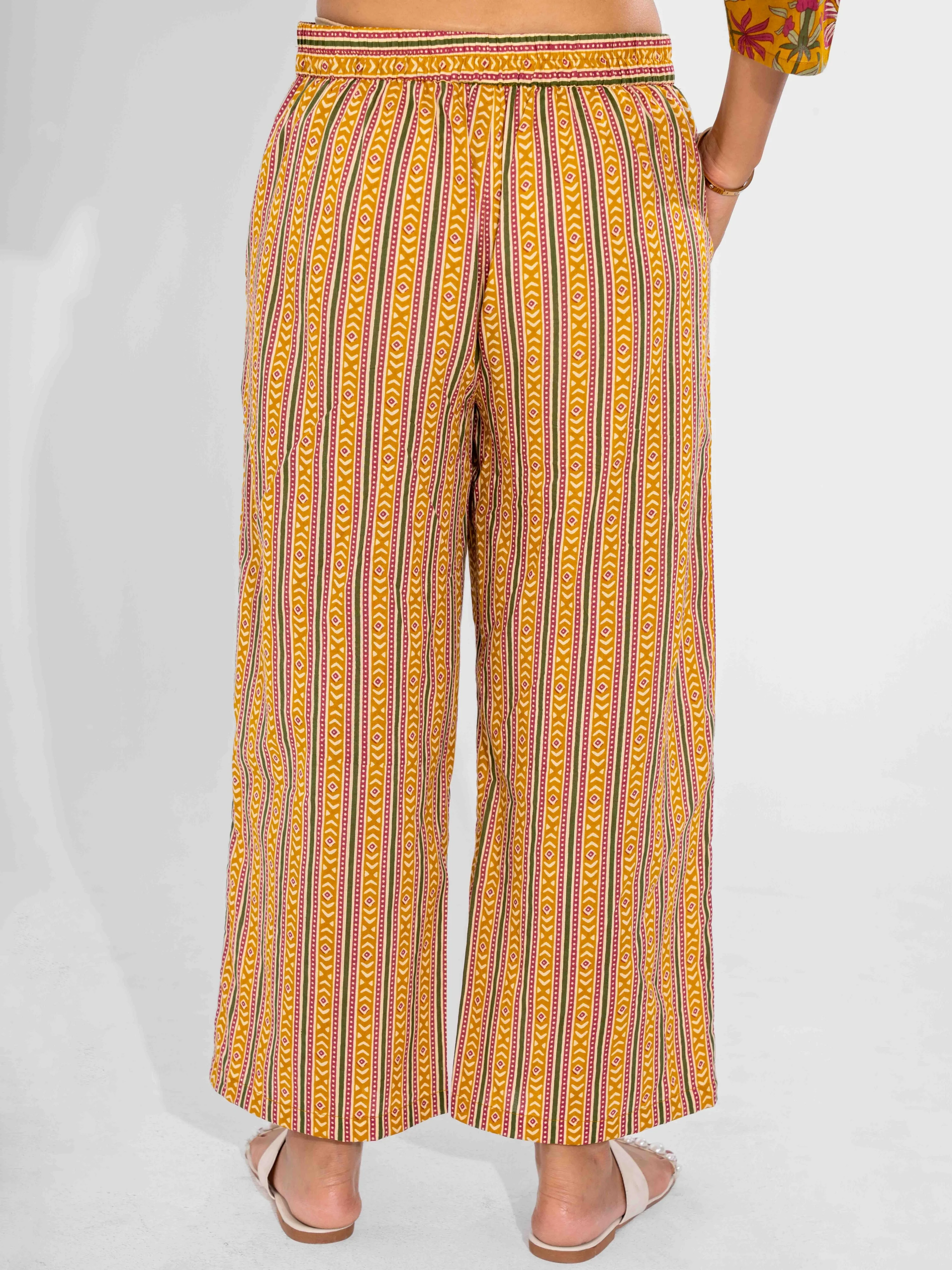 Yellow Dusk Pure Cotton Round Neck Co-ord Set - Image 9