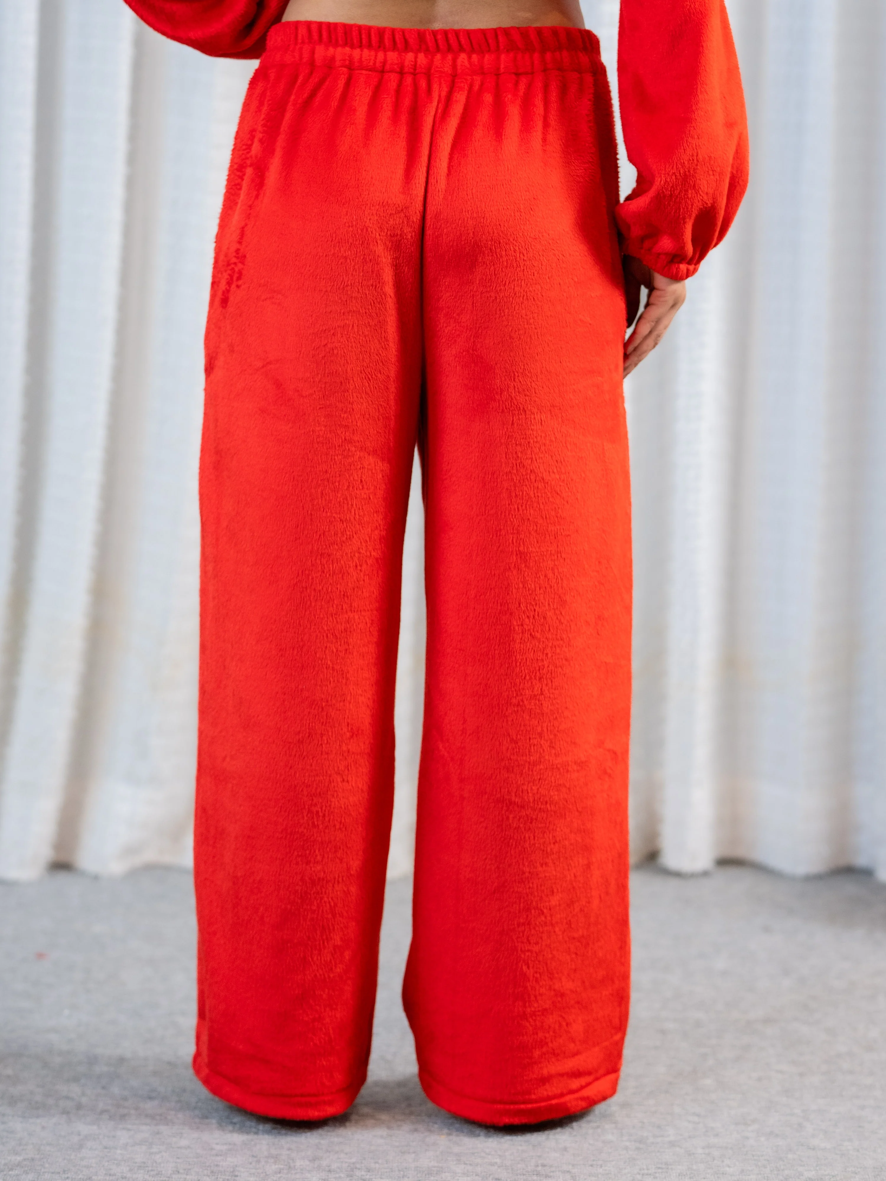 Zip-Up Super Soft Red Woollen Sweatshirt Set - Image 8